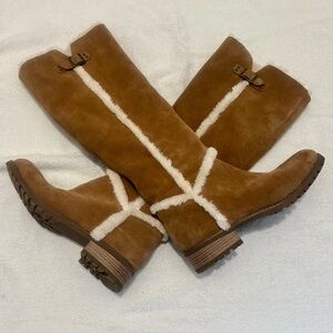 Bjorndal Brown Winter Boots with Cream Trim